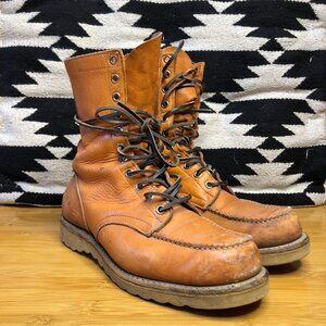 Vintage Workboots Lineman Mens 8 Womens 9 9.5 Leather Laces Work USA